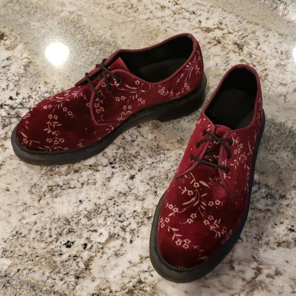 Dr. Martens Shoes - Dr Martens Women's Hush Velvet Blossom Oxfords 8